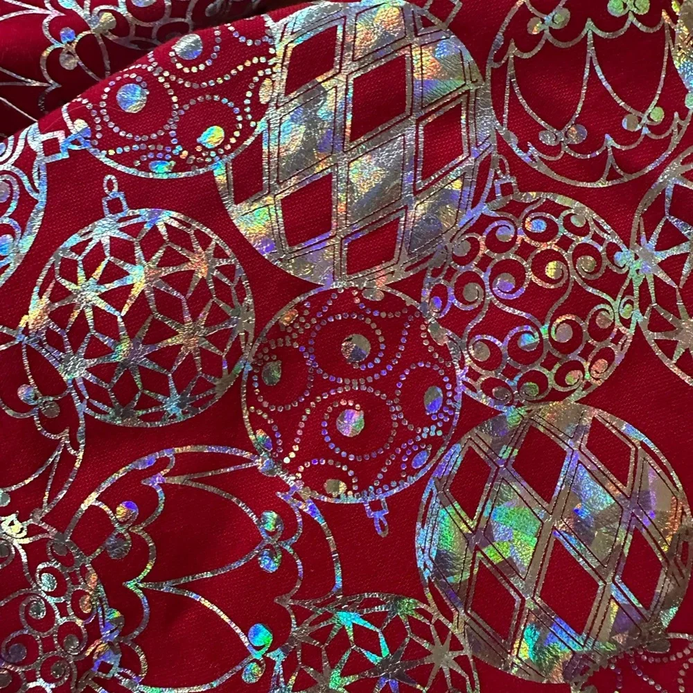 Handmade Vintage Christmas Reversible Red & Green Christmas Tree Skirt. 41”